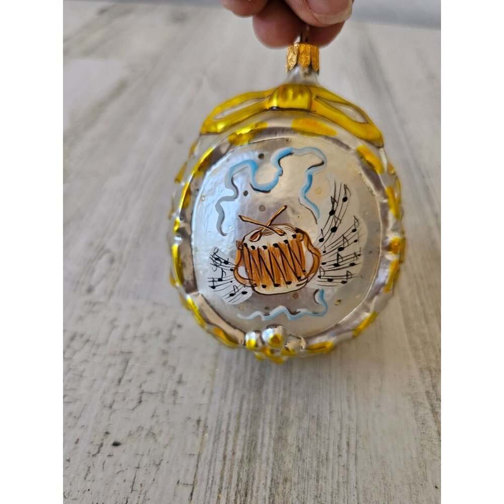 vintage drum musical glass ornament Xmas tree‎